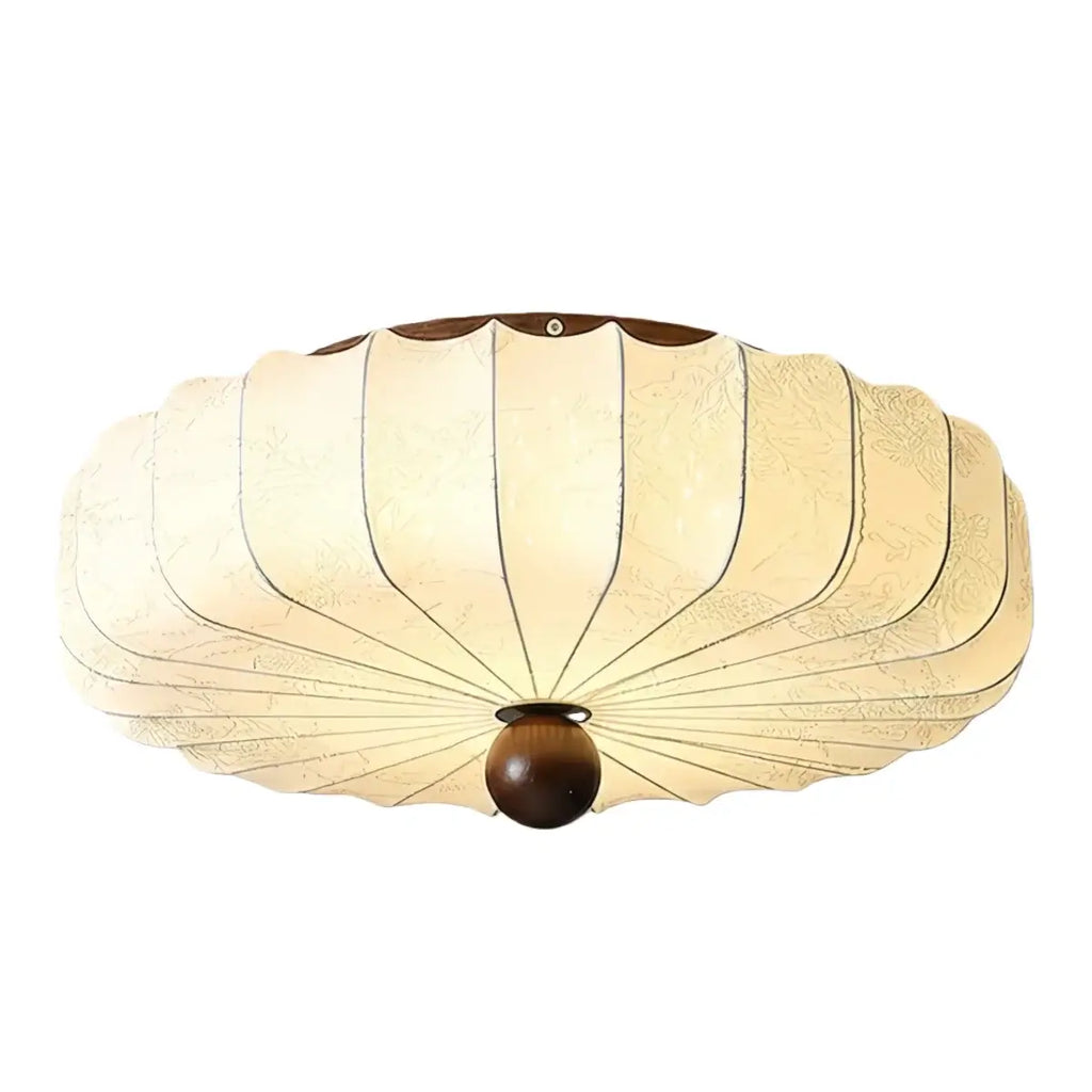 Wabi-Sabi Ceiling Light – Fabric Petal Floral Pattern Accents for Bedroom/Living Space - Flindria