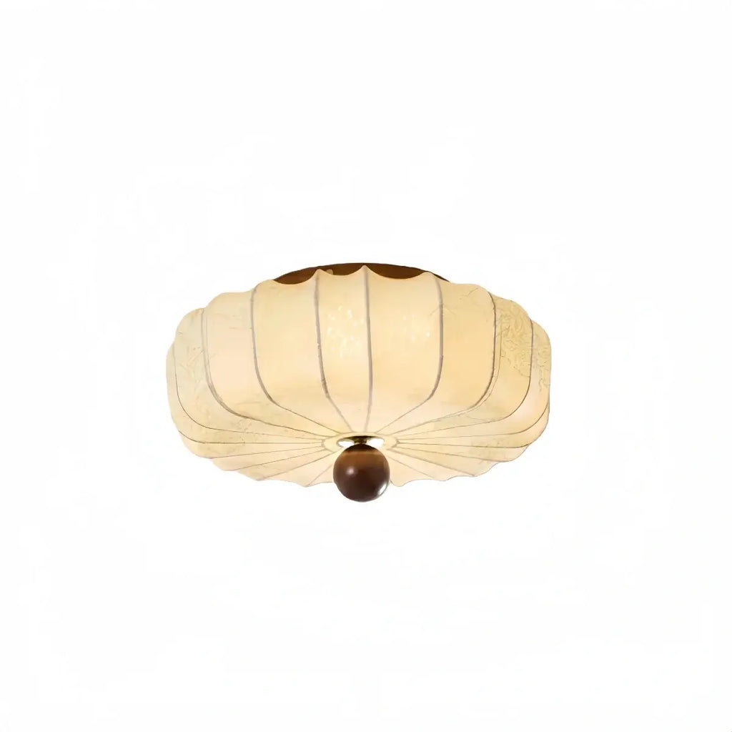 Wabi-Sabi Ceiling Light – Fabric Petal Floral Pattern Accents for Bedroom/Living Space - Flindria