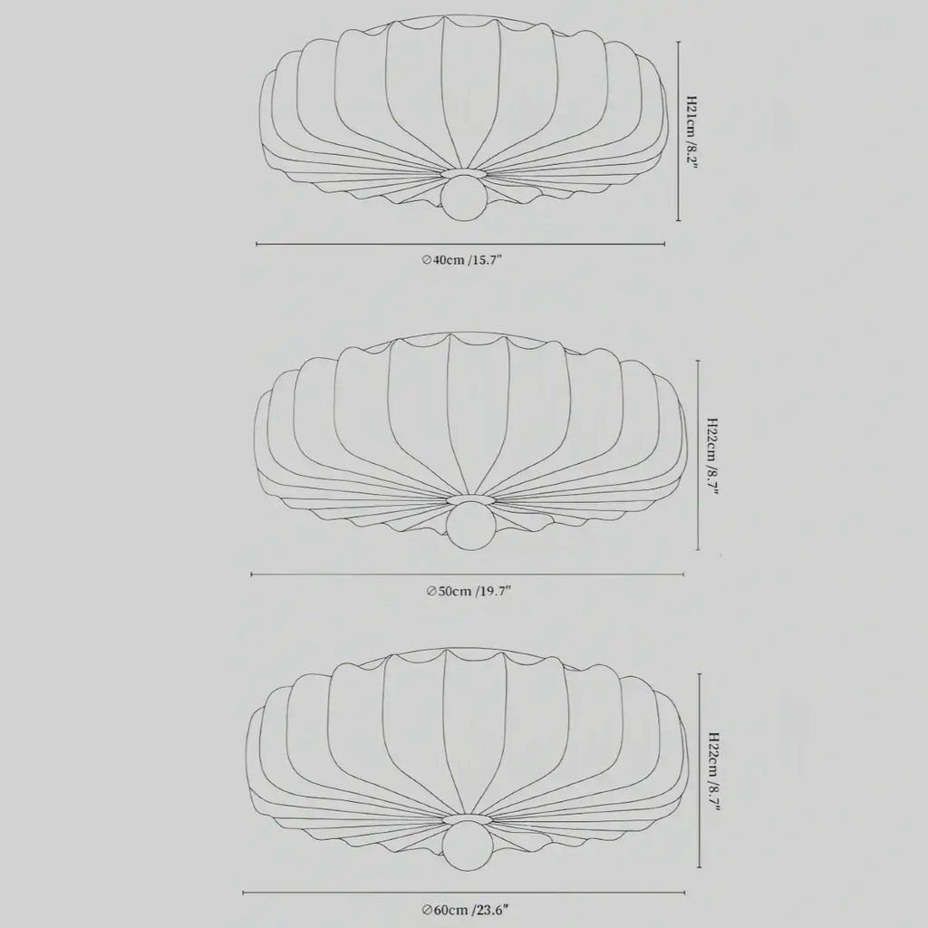 Wabi-Sabi Ceiling Light – Fabric Petal Floral Pattern Accents for Bedroom/Living Space - Flindria