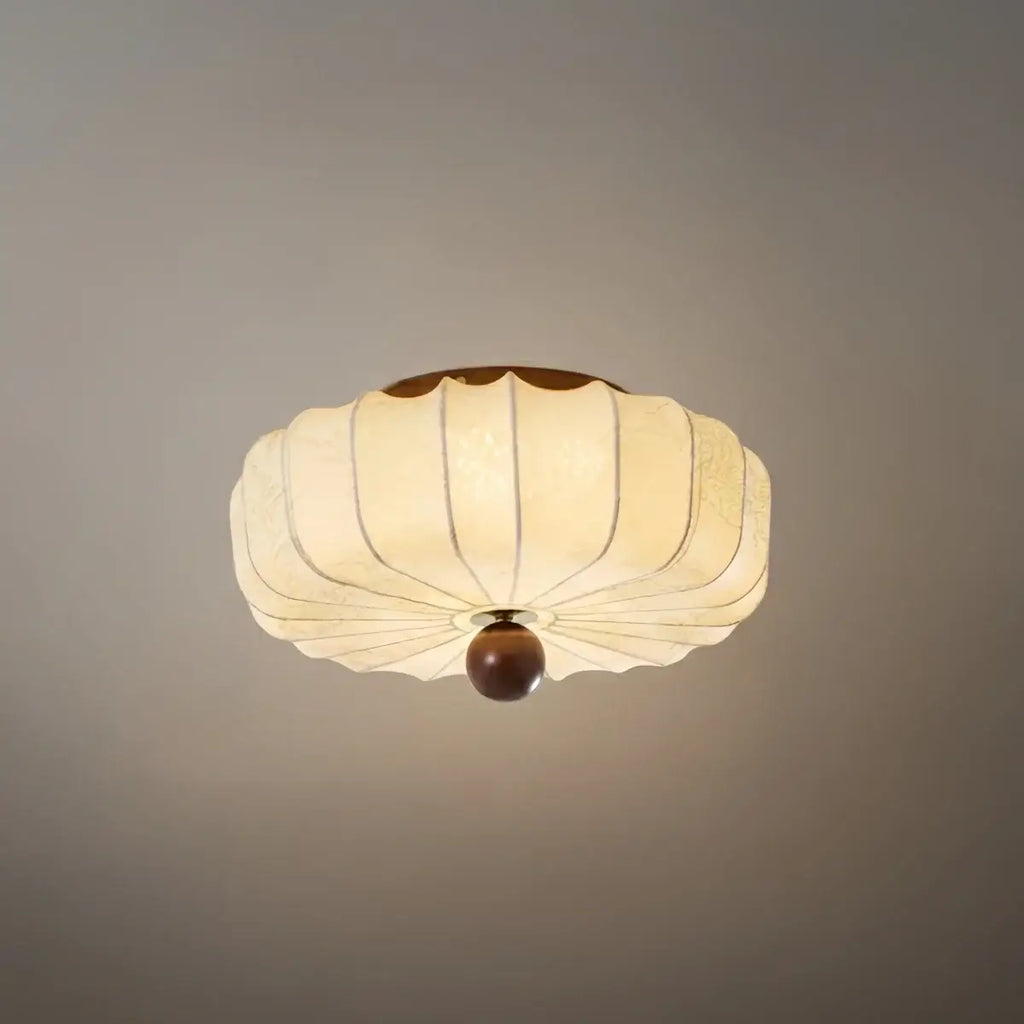 Wabi-Sabi Ceiling Light – Fabric Petal Floral Pattern Accents for Bedroom/Living Space - Flindria
