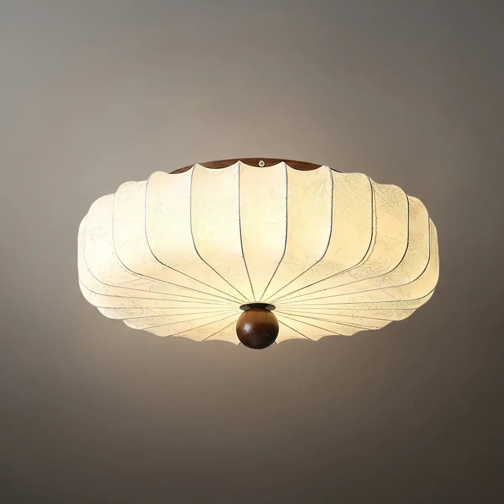 Wabi-Sabi Ceiling Light – Fabric Petal Floral Pattern Accents for Bedroom/Living Space - Flindria
