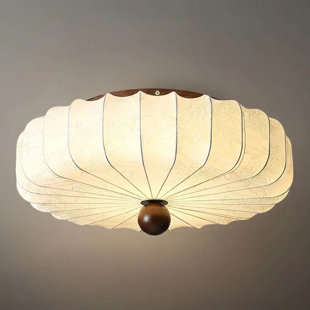 Wabi-Sabi Ceiling Light – Fabric Petal Floral Pattern Accents for Bedroom/Living Space - Flindria