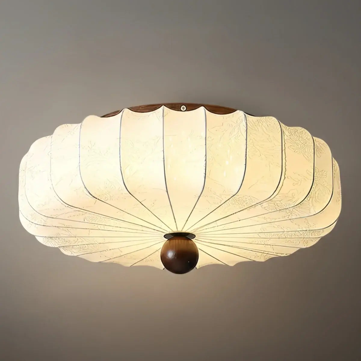 Wabi-Sabi Ceiling Light – Fabric Petal Floral Pattern Accents for Bedroom/Living Space - Flindria