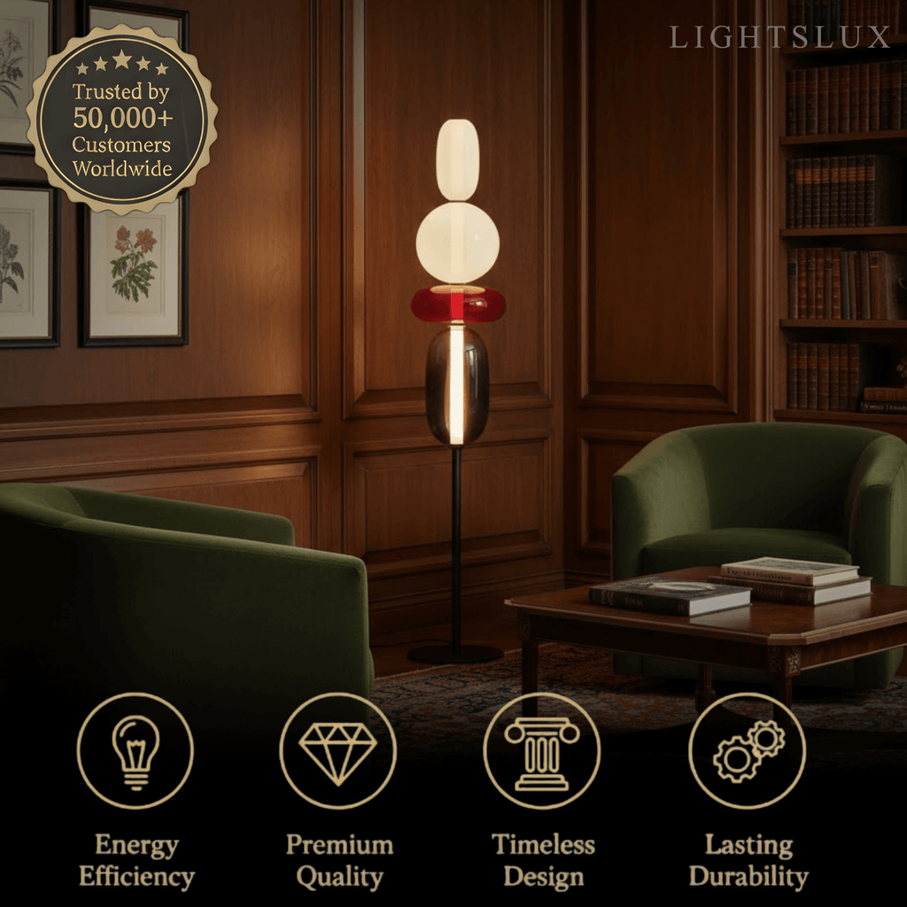 Lampadaire Moderne Prisma – Cristal Soufflé à la Main, Design Interactif pour Salon et Chambre - Flindria