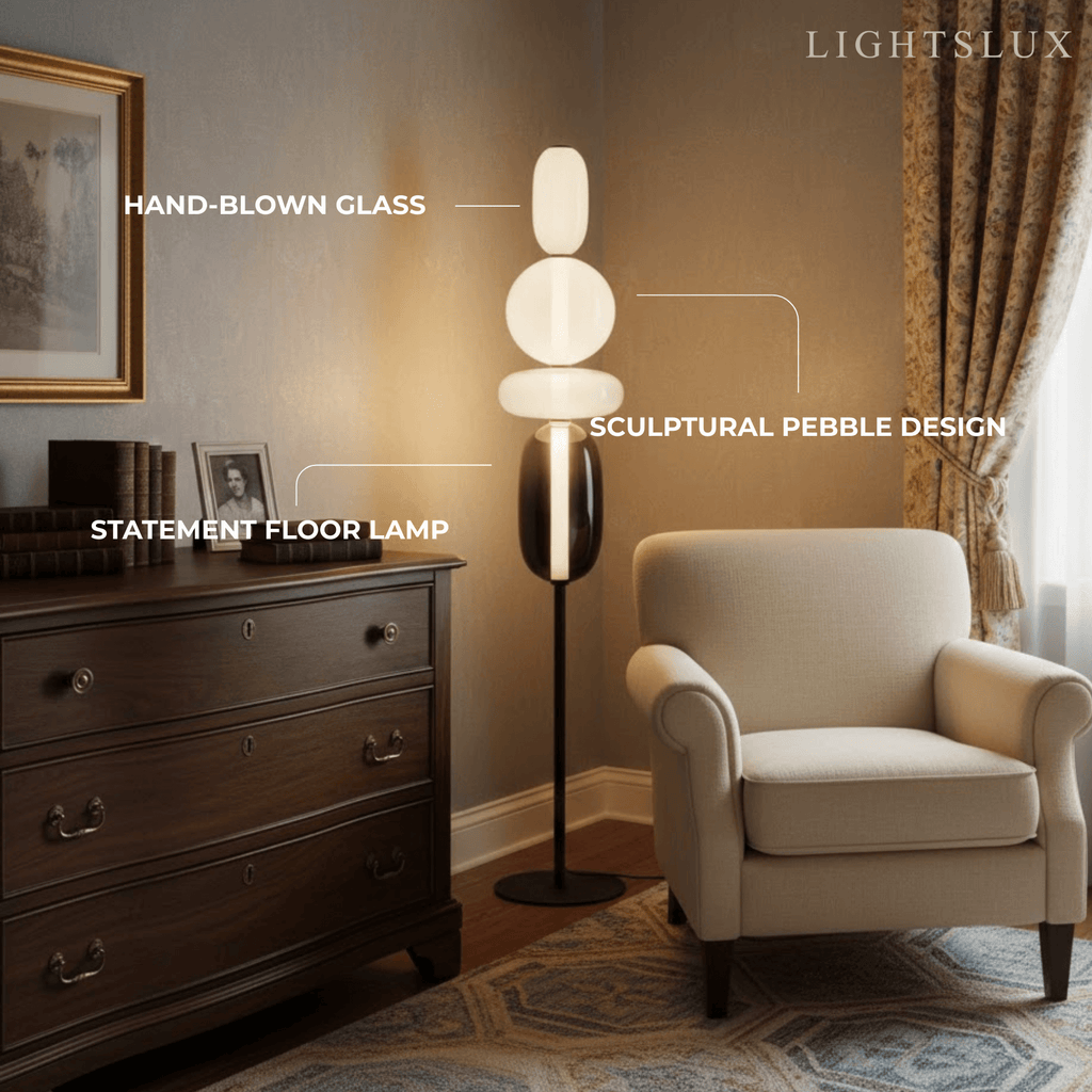 Lampadaire Moderne Prisma – Cristal Soufflé à la Main, Design Interactif pour Salon et Chambre - Flindria