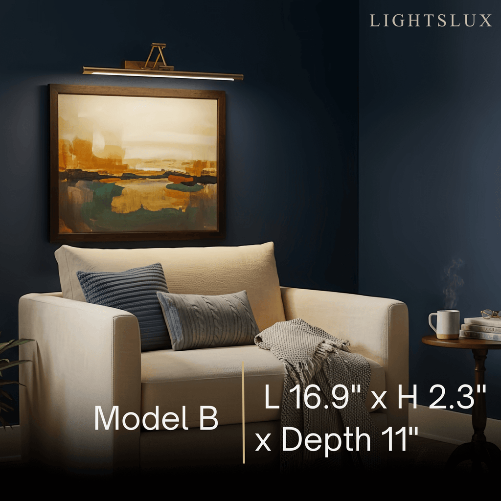 Modern Adjustable Wall Lamp — Polished Brass Integrated LED for Artwork Mirro - Flindria