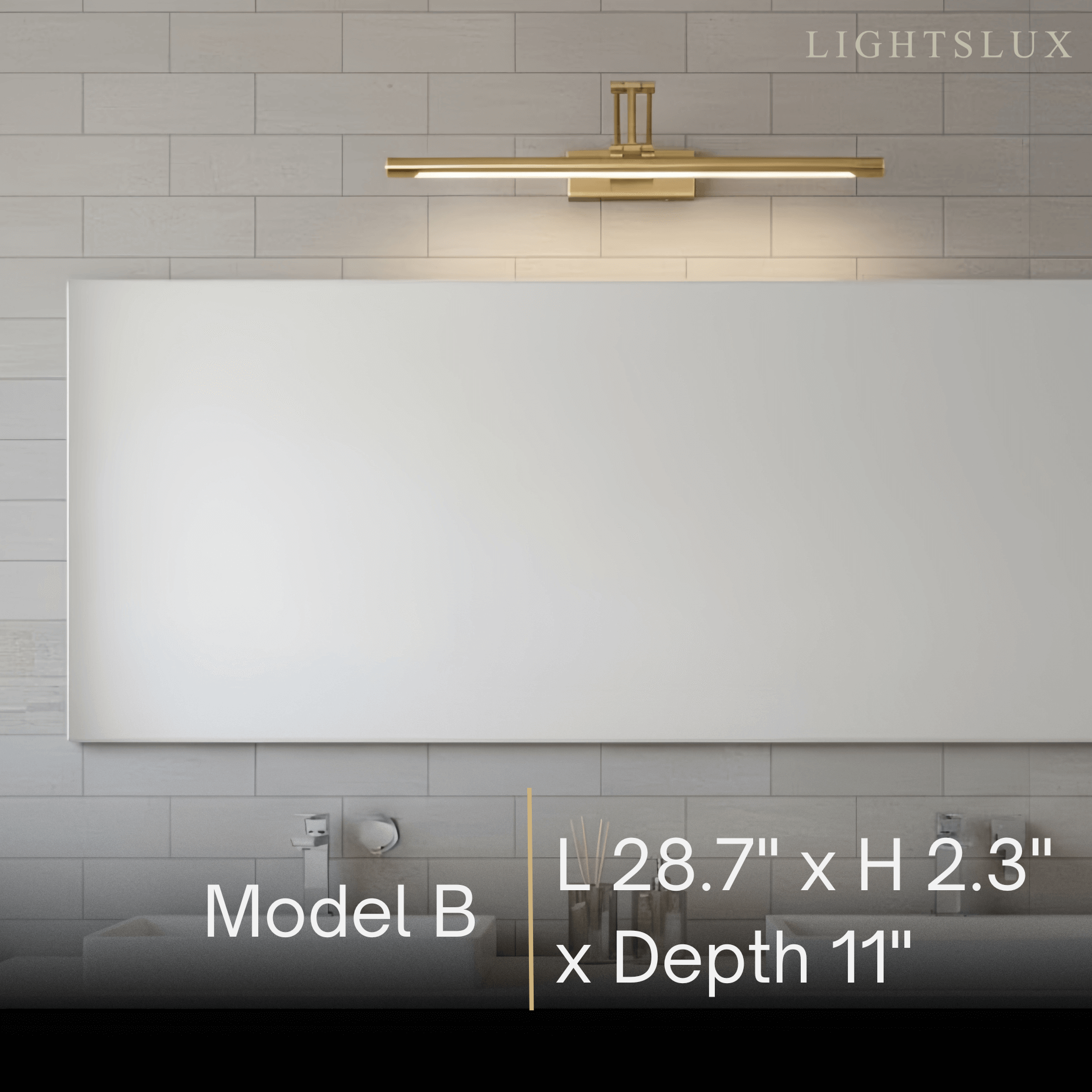 Modern Adjustable Wall Lamp — Polished Brass Integrated LED for Artwork Mirro - Flindria