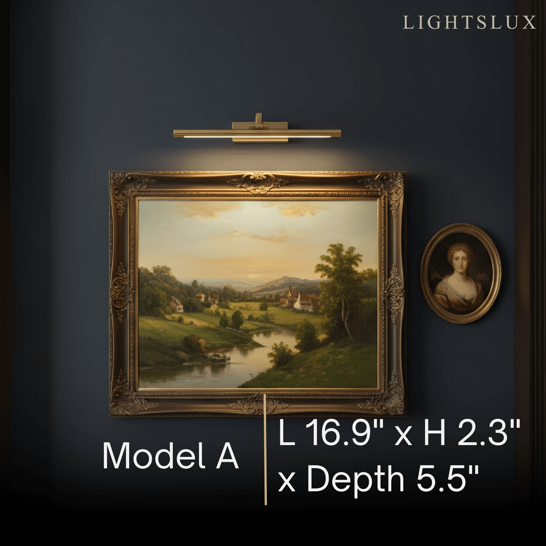 Modern Adjustable Wall Lamp — Polished Brass Integrated LED for Artwork Mirro - Flindria
