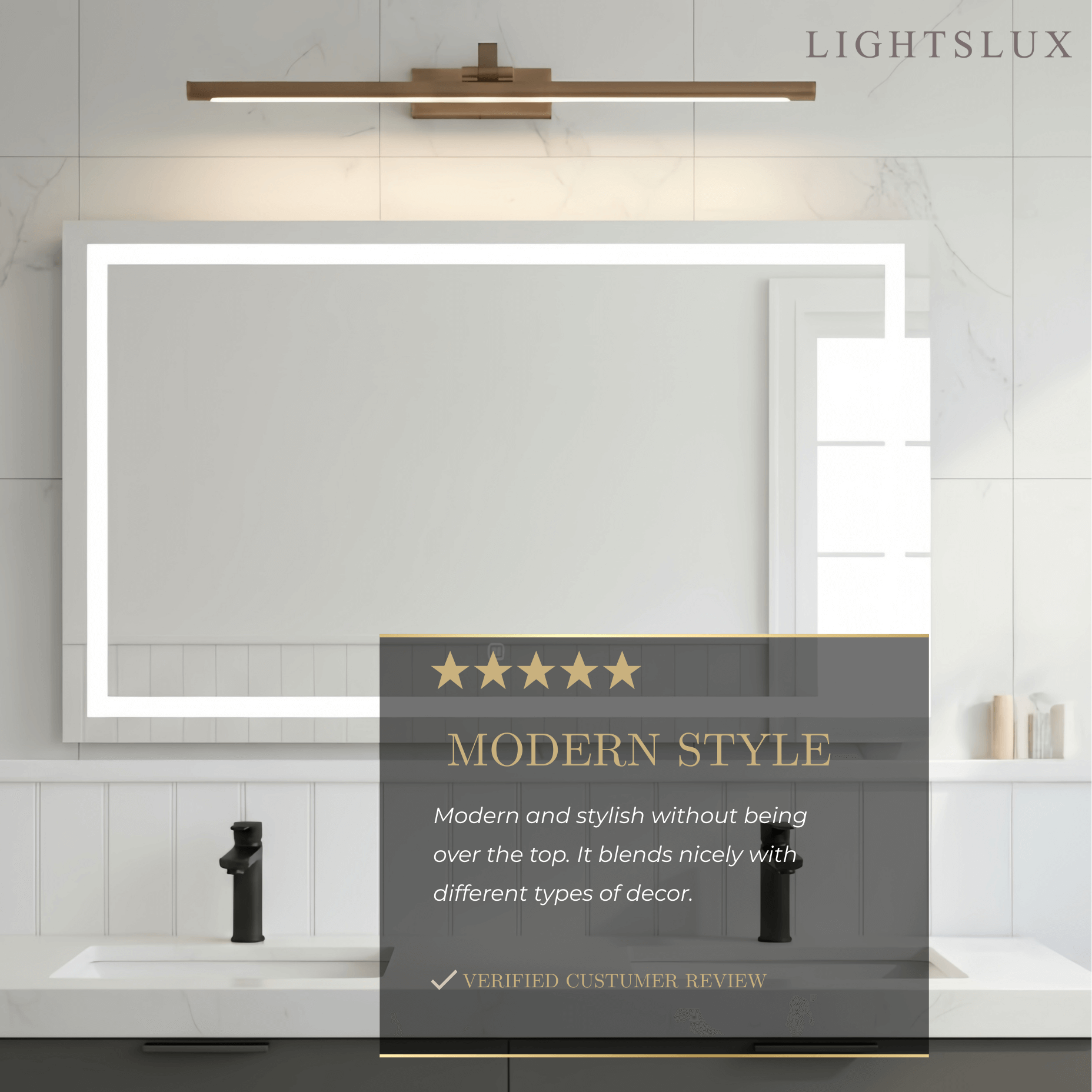 Modern Adjustable Wall Lamp — Polished Brass Integrated LED for Artwork Mirro - Flindria