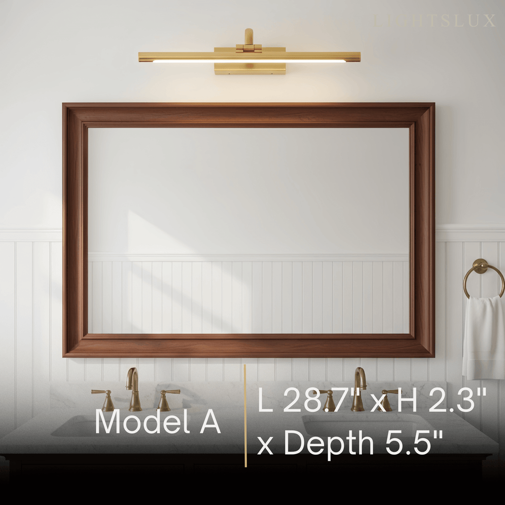 Modern Adjustable Wall Lamp — Polished Brass Integrated LED for Artwork Mirro - Flindria