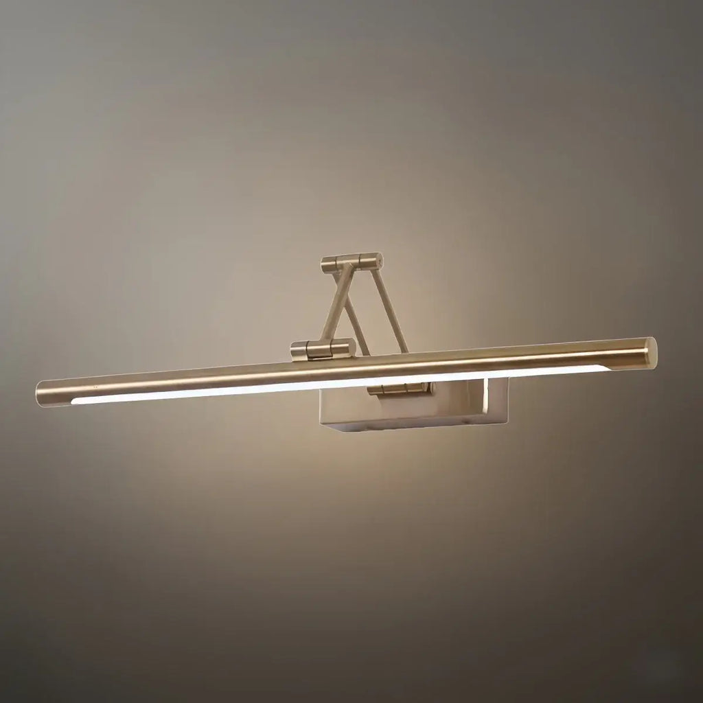 Modern Adjustable Wall Lamp — Polished Brass Integrated LED for Artwork Mirro - Flindria