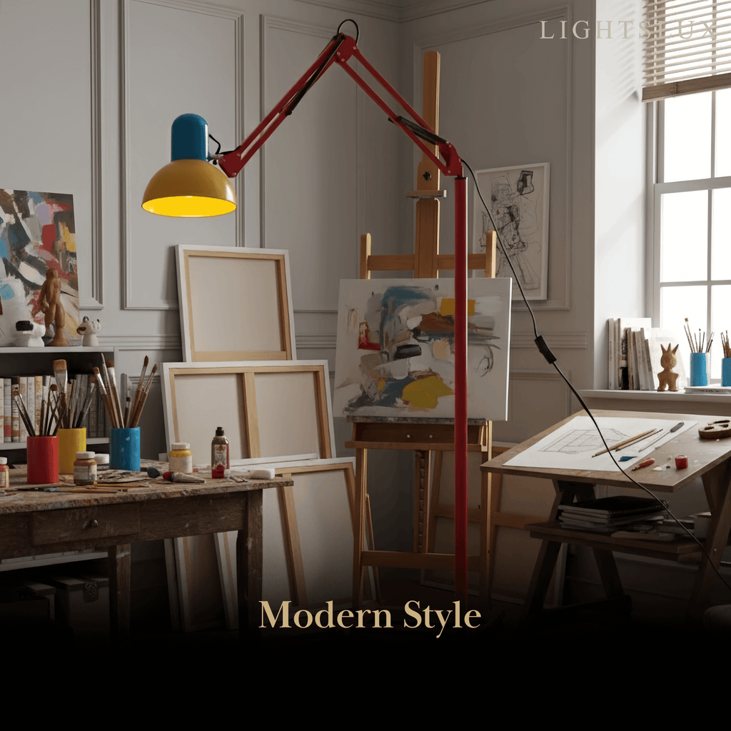 Modern Multi-Joint Floor Lamp — Adjustable Blue Red Yellow for Home Office - Flindria
