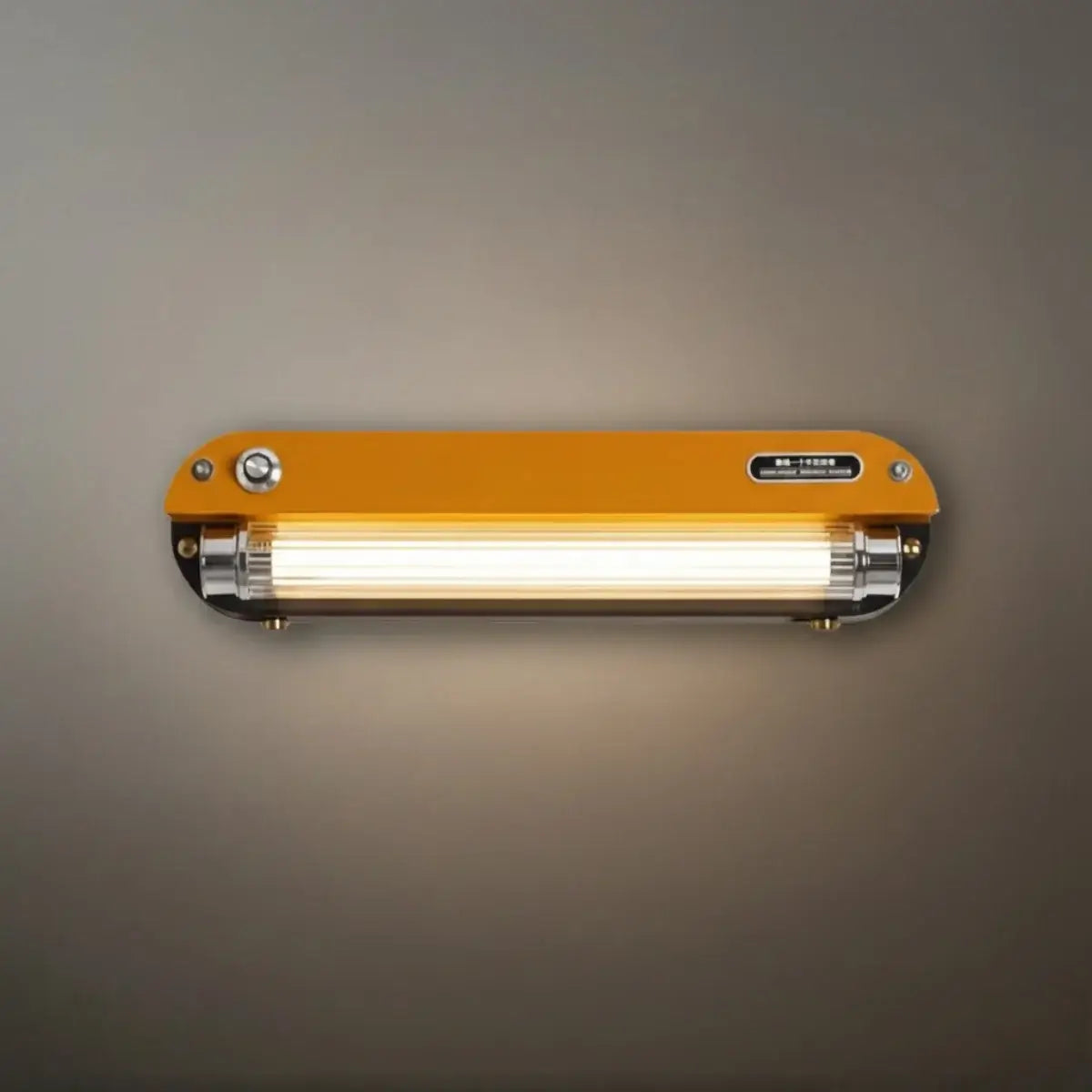 vintage industriell vägglampa - bärnstensfärgad metallrörs-LED för moderna utrymmen - Flindria
