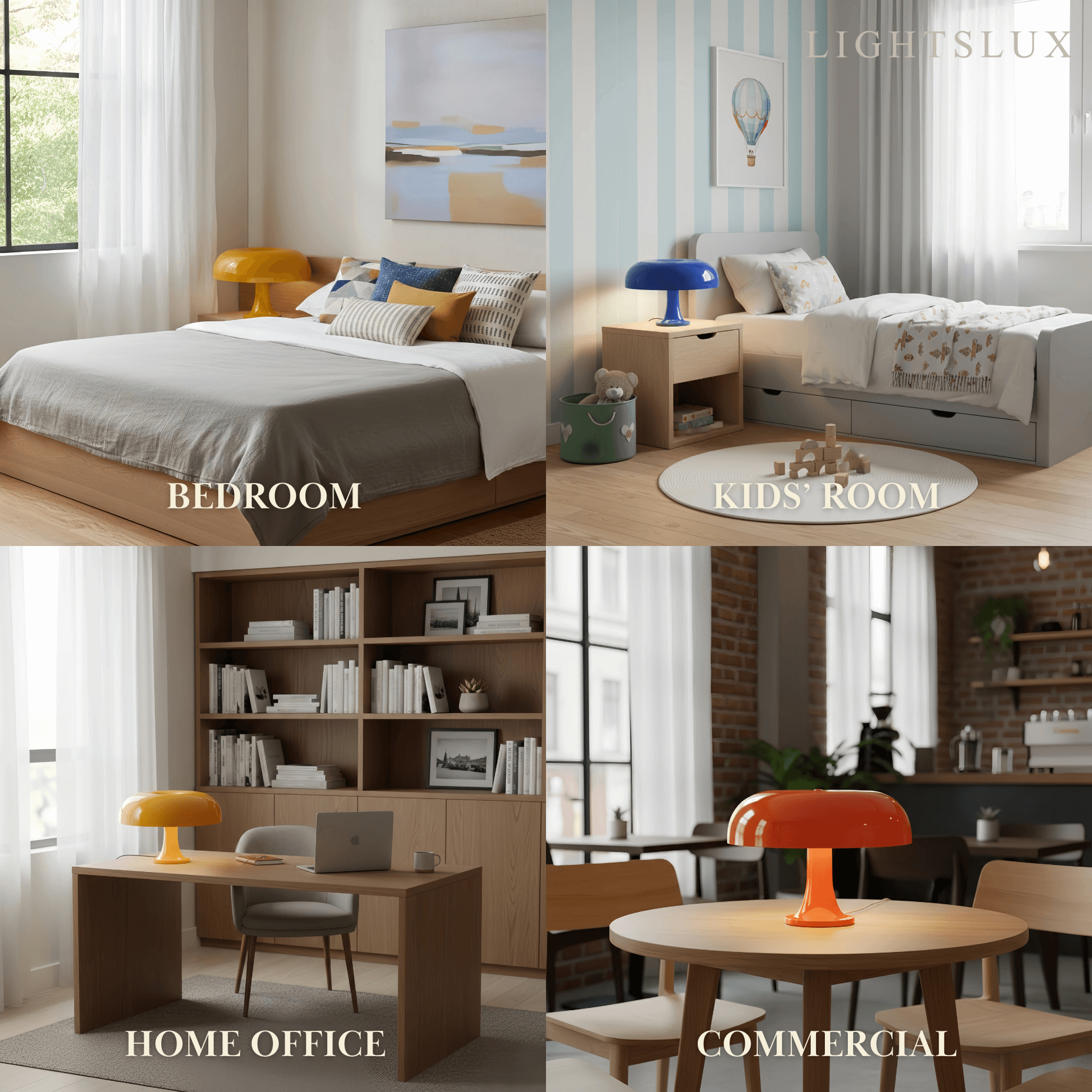Lámpara de Mesa Hongo Moderna de Medio Siglo Mahara - Flindria