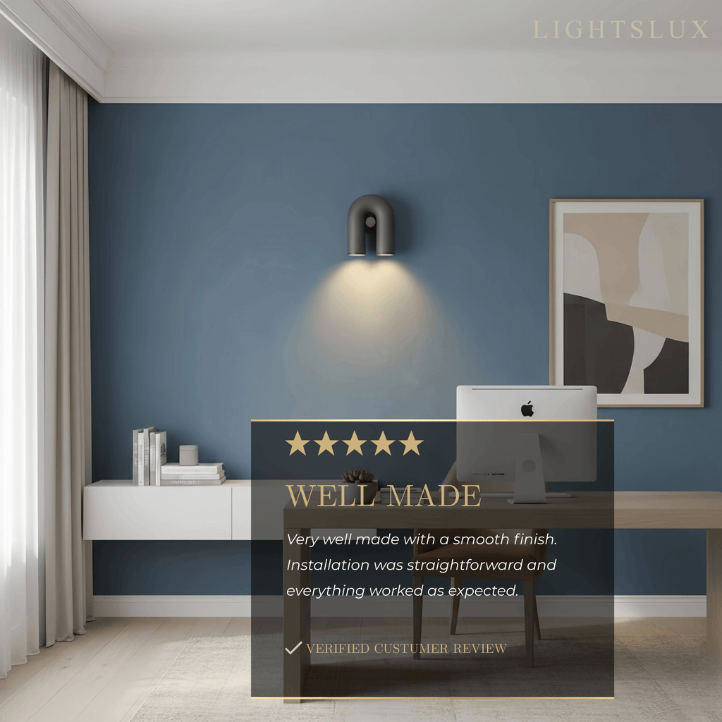 Lámpara de pared modular moderna Prisma — Luz móvil en forma de U de ABS y aluminio - Flindria
