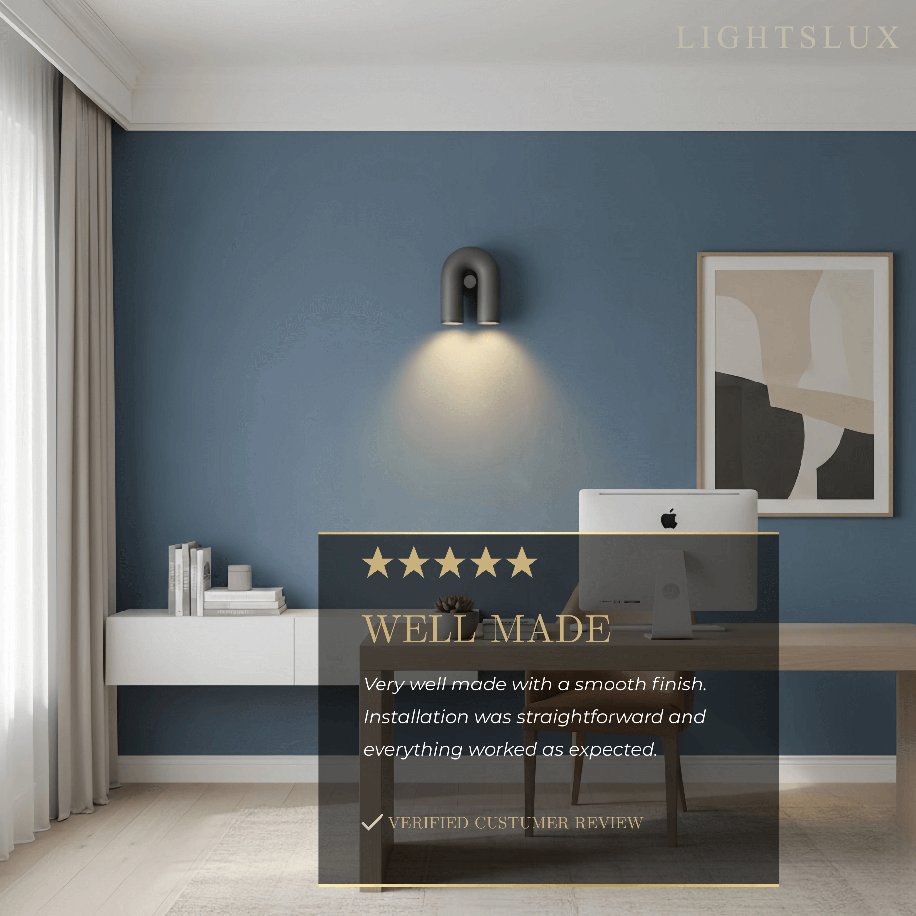 Lámpara de pared modular moderna Prisma — Luz móvil en forma de U de ABS y aluminio - Flindria