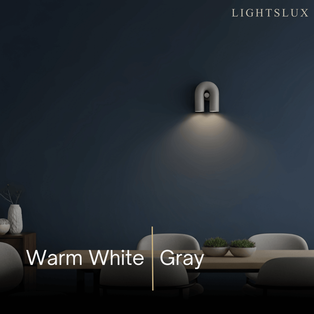 Lámpara de pared modular moderna Prisma — Luz móvil en forma de U de ABS y aluminio - Flindria