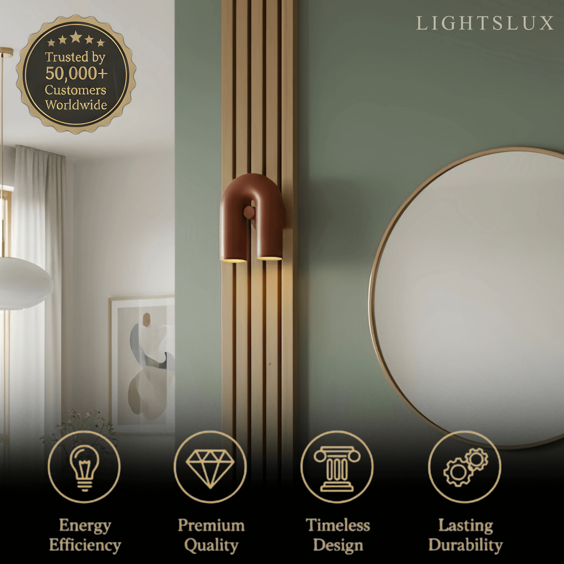 Lámpara de pared modular moderna Prisma — Luz móvil en forma de U de ABS y aluminio - Flindria