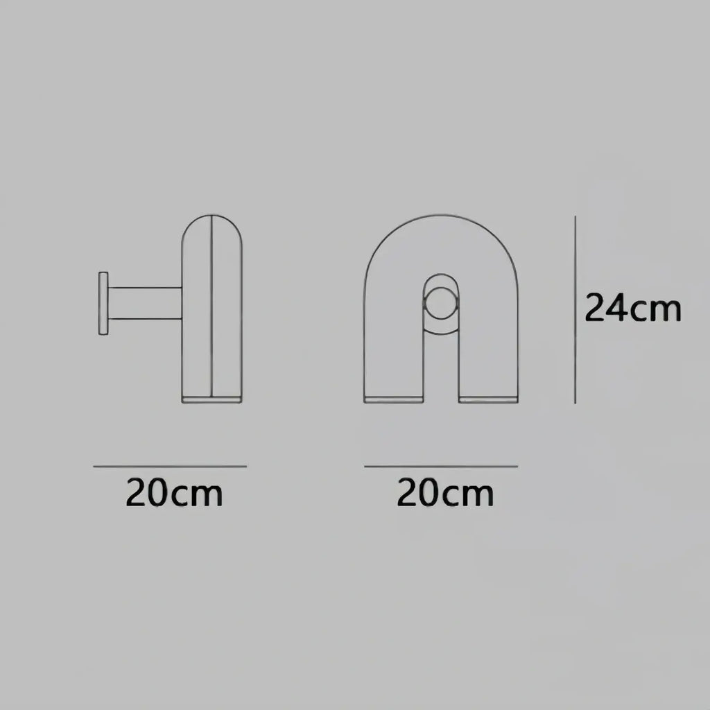 Lámpara de pared modular moderna Prisma — Luz móvil en forma de U de ABS y aluminio - Flindria