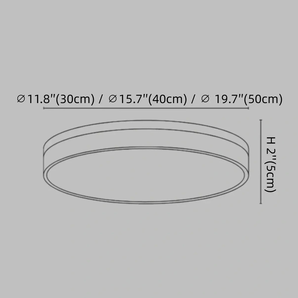 Minimalistische ronde plafondlamp — hout & matgrijs frame voor woonkamer/slaapkamer - Flindria