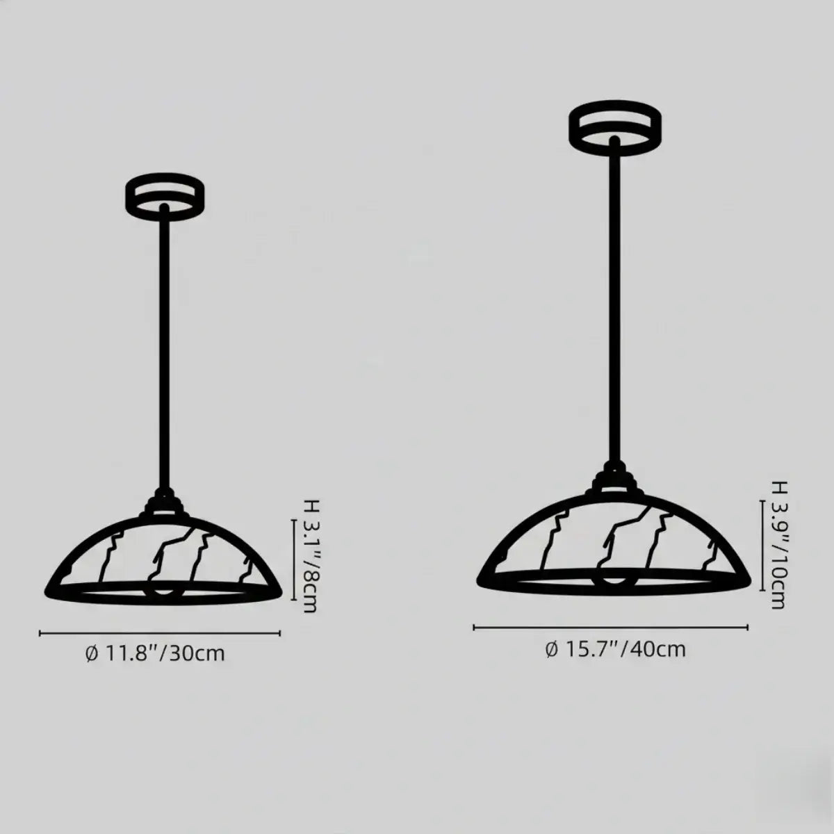Lámpara colgante minimalista tipo cúpula — Alabastro tallado y latón pulido para comedor - Flindria