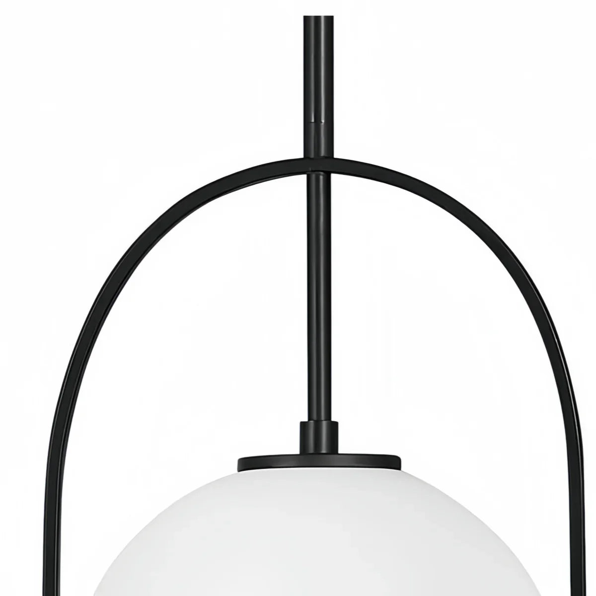 Modern Ceiling Light — Etched Opal Glass Globe & Brass Black For Kitchen Island - Flindria