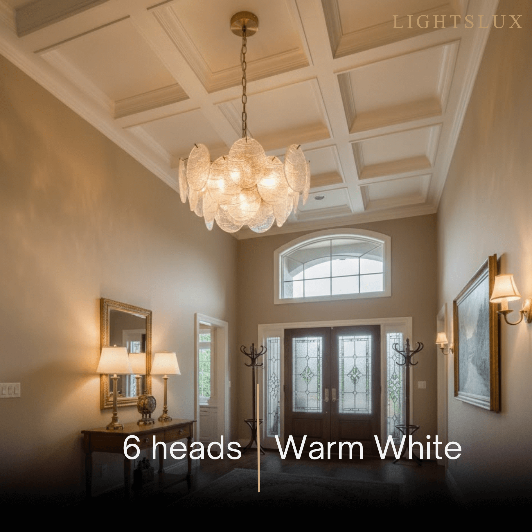 Modern Gold Chandelier — Rippled Wavy Glass Panels & Iron Frame for Living Room - Flindria