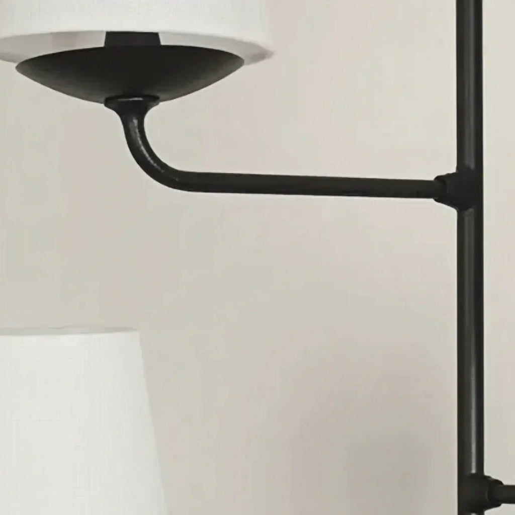 Modern Tiered Chandelier — Copper Frame & Linen Shades for Dining Room - Flindria