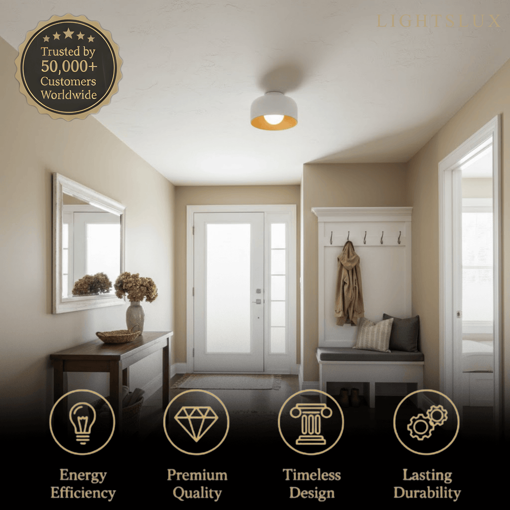 Modern Industrial Sphere Ceiling Light — Matte Glass & Wood-Grain Interior - Flindria