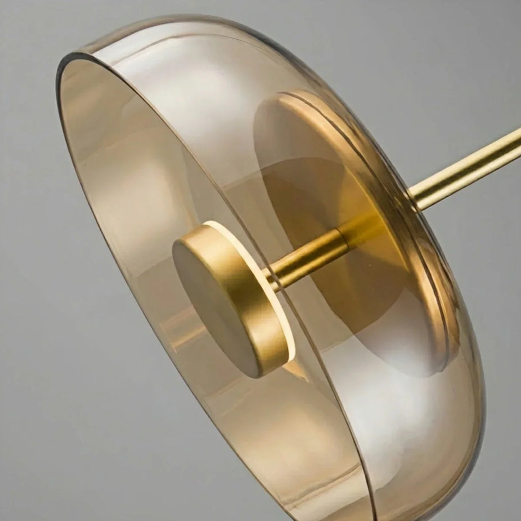 Scandinavian Pendant Lamp — Clear Glass Sphere & Brass Accent for Kitchen Island - Flindria
