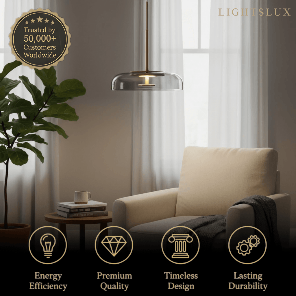 Scandinavian Pendant Lamp — Clear Glass Sphere & Brass Accent for Kitchen Island - Flindria