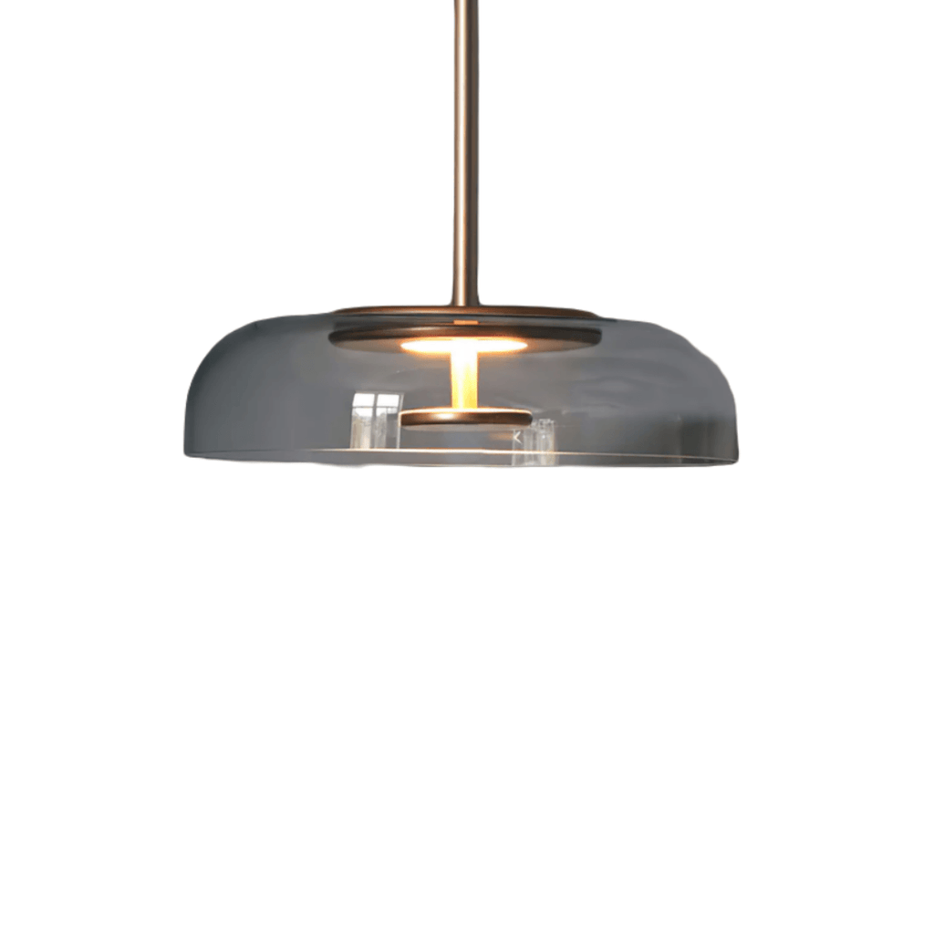 Scandinavian Pendant Lamp — Clear Glass Sphere & Brass Accent for Kitchen Island - Flindria