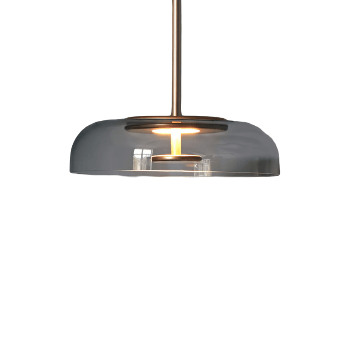 Scandinavian Pendant Lamp — Clear Glass Sphere & Brass Accent for Kitchen Island - Flindria