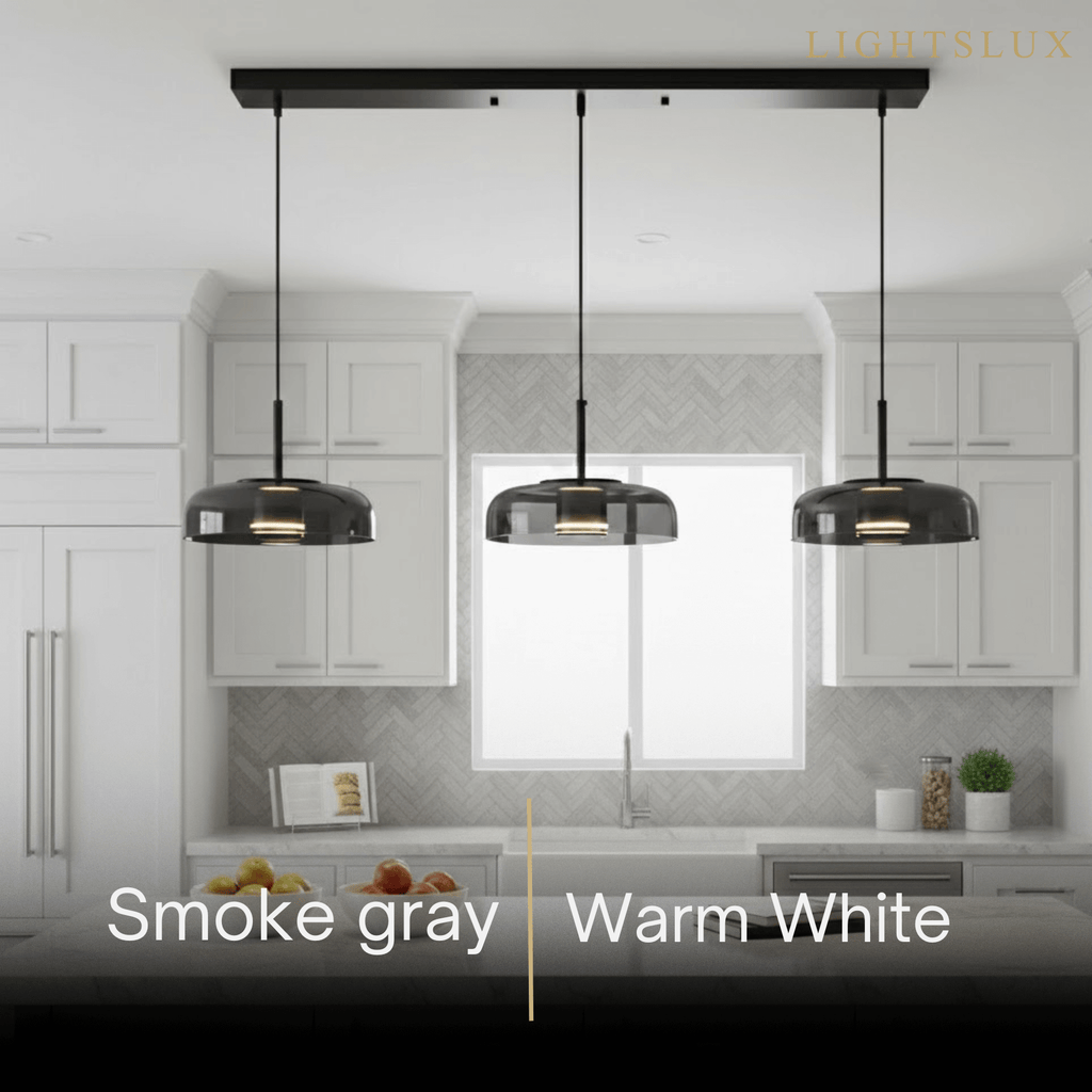 Scandinavian Pendant Lamp — Clear Glass Sphere & Brass Accent for Kitchen Island - Flindria