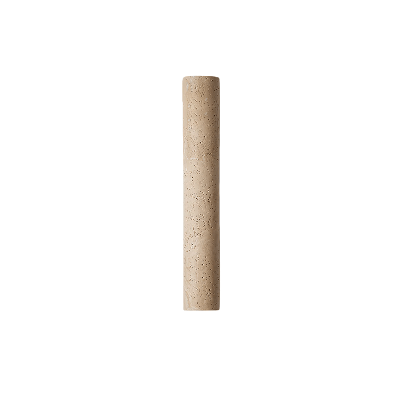 Minimalistische Travertijn Wandlamp – Gele Natuursteen & Walnoot Achterplaat - Flindria