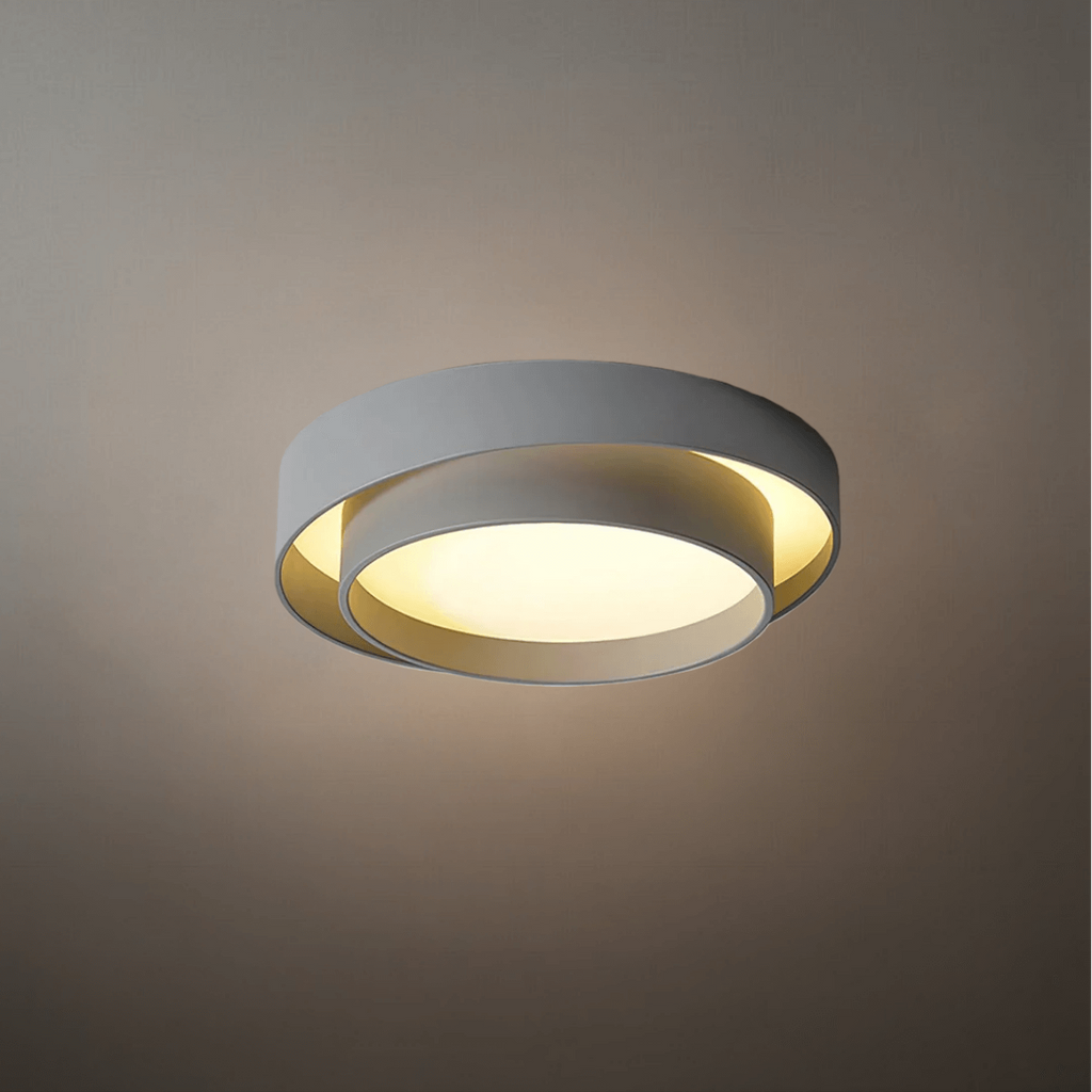 Contemporary Cylinder Ceiling Light — Matte Neutral LED for Living Room - Flindria