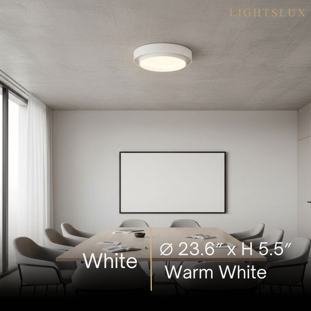 Contemporary Cylinder Ceiling Light — Matte Neutral LED for Living Room - Flindria