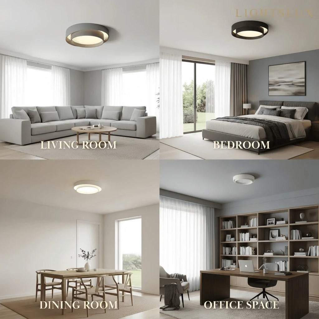 Contemporary Cylinder Ceiling Light — Matte Neutral LED for Living Room - Flindria