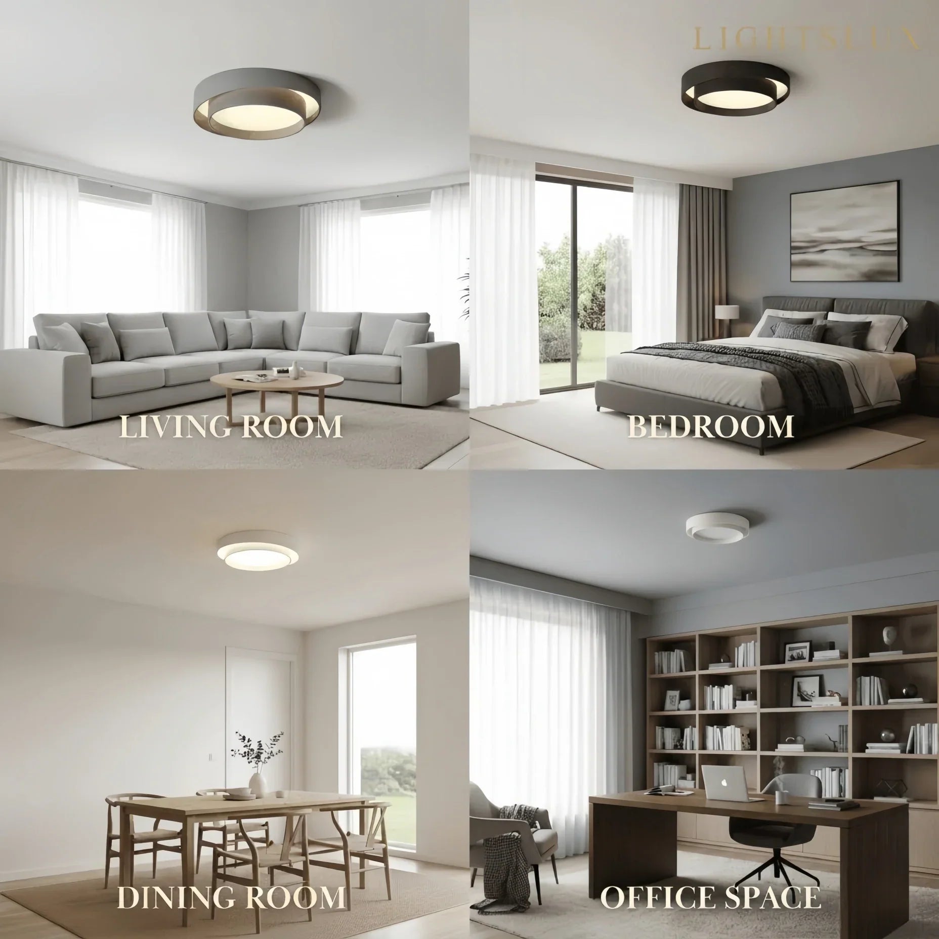 Contemporary Cylinder Ceiling Light — Matte Neutral LED for Living Room - Flindria