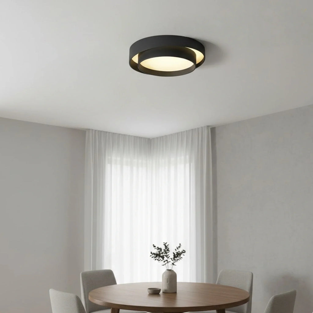 Contemporary Cylinder Ceiling Light — Matte Neutral LED for Living Room - Flindria