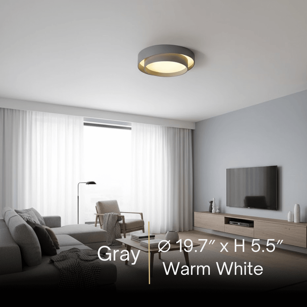 Contemporary Cylinder Ceiling Light — Matte Neutral LED for Living Room - Flindria