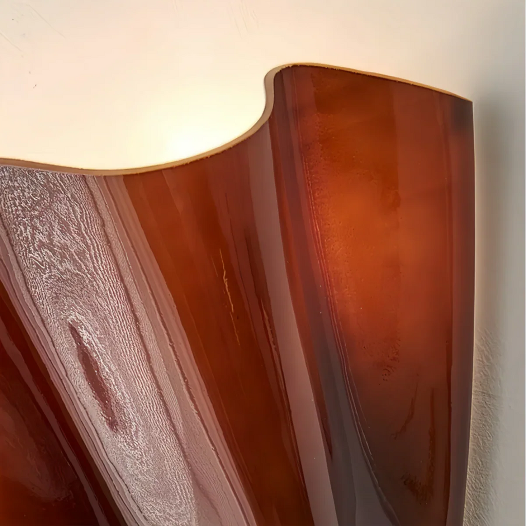 Organic Sculptural Wall Light — Petal-Form Earthy Tone for Bedroom - Flindria