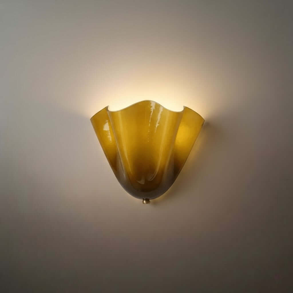 Organic Sculptural Wall Light — Petal-Form Earthy Tone for Bedroom - Flindria