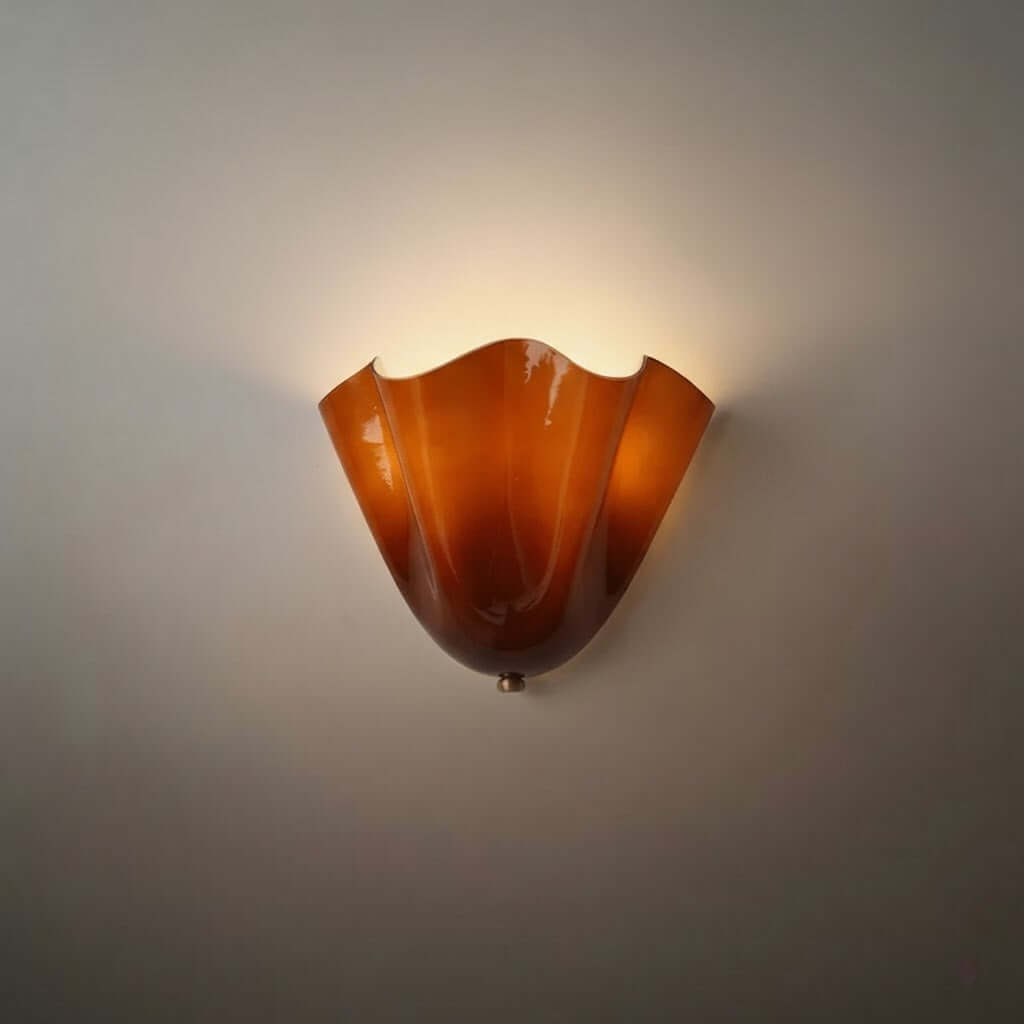 Organic Sculptural Wall Light — Petal-Form Earthy Tone for Bedroom - Flindria