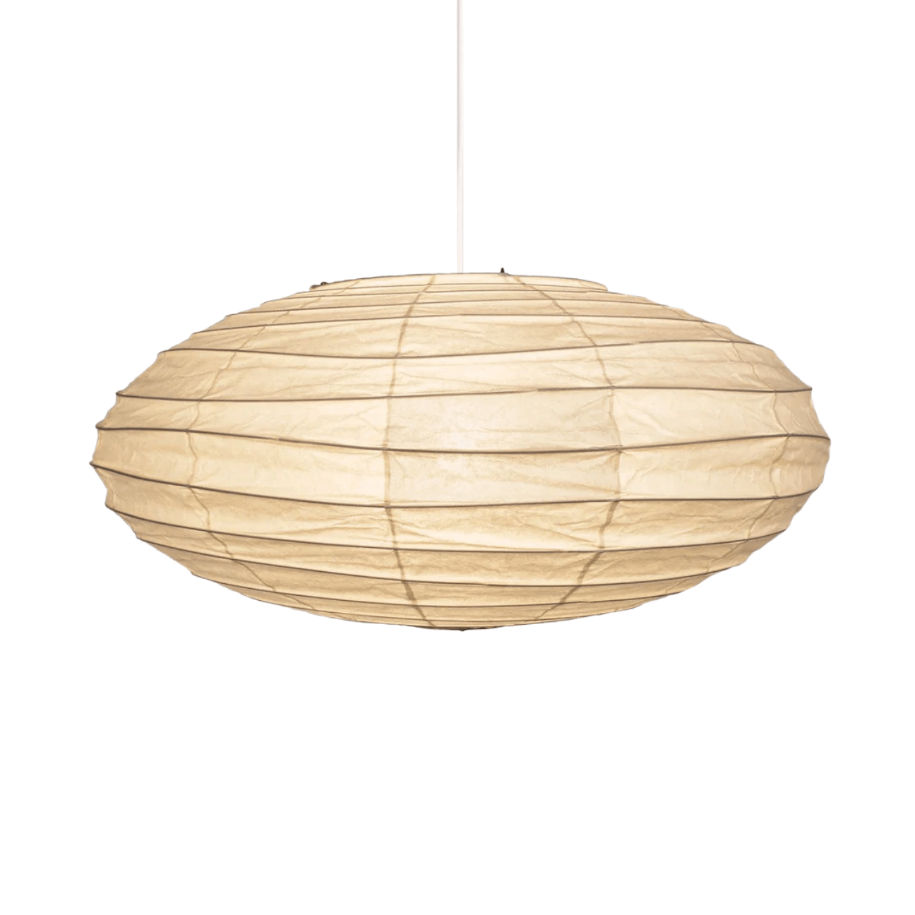 Japanese Washi Pendant Light — Mulberry Paper & Bamboo Frame for Dining Room - Flindria