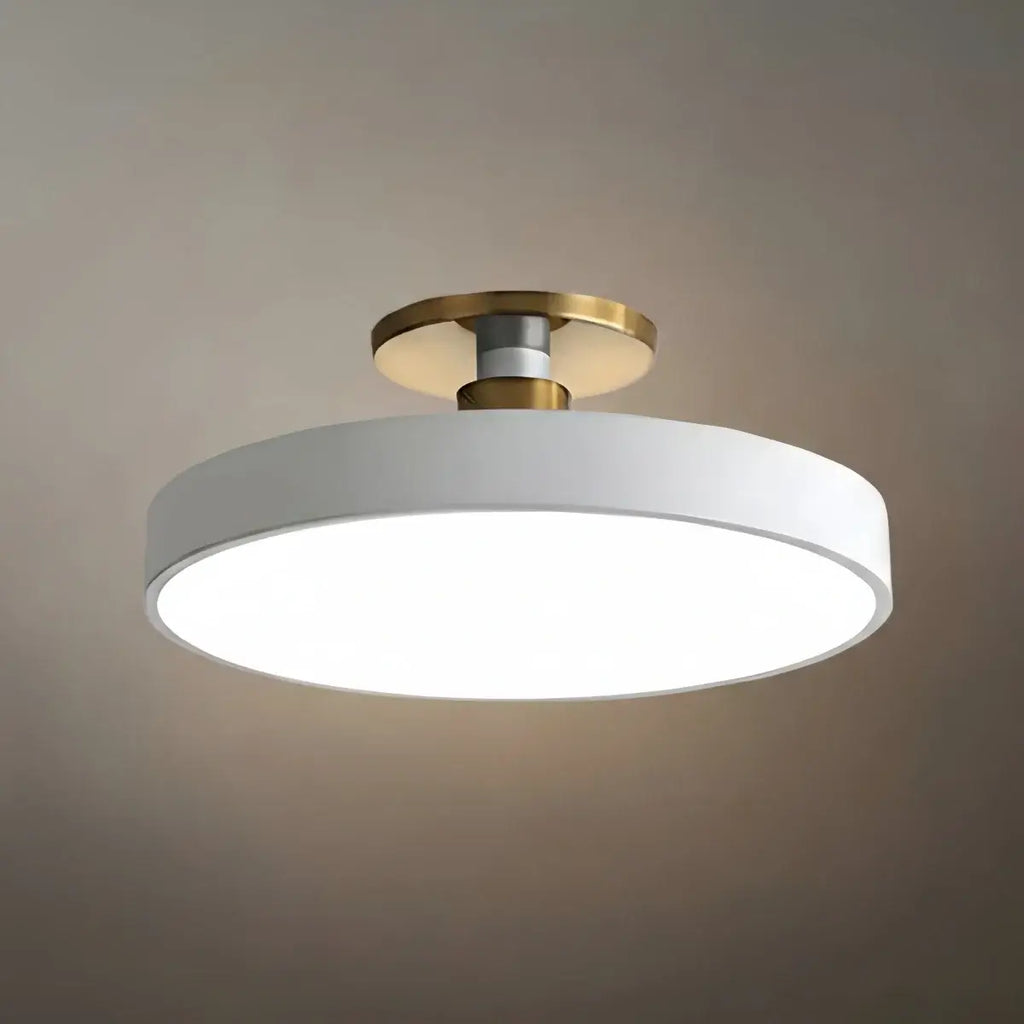 Modern Flush Mount Ceiling Light – Black and Gold LED Lamp for Living Room - Flindria