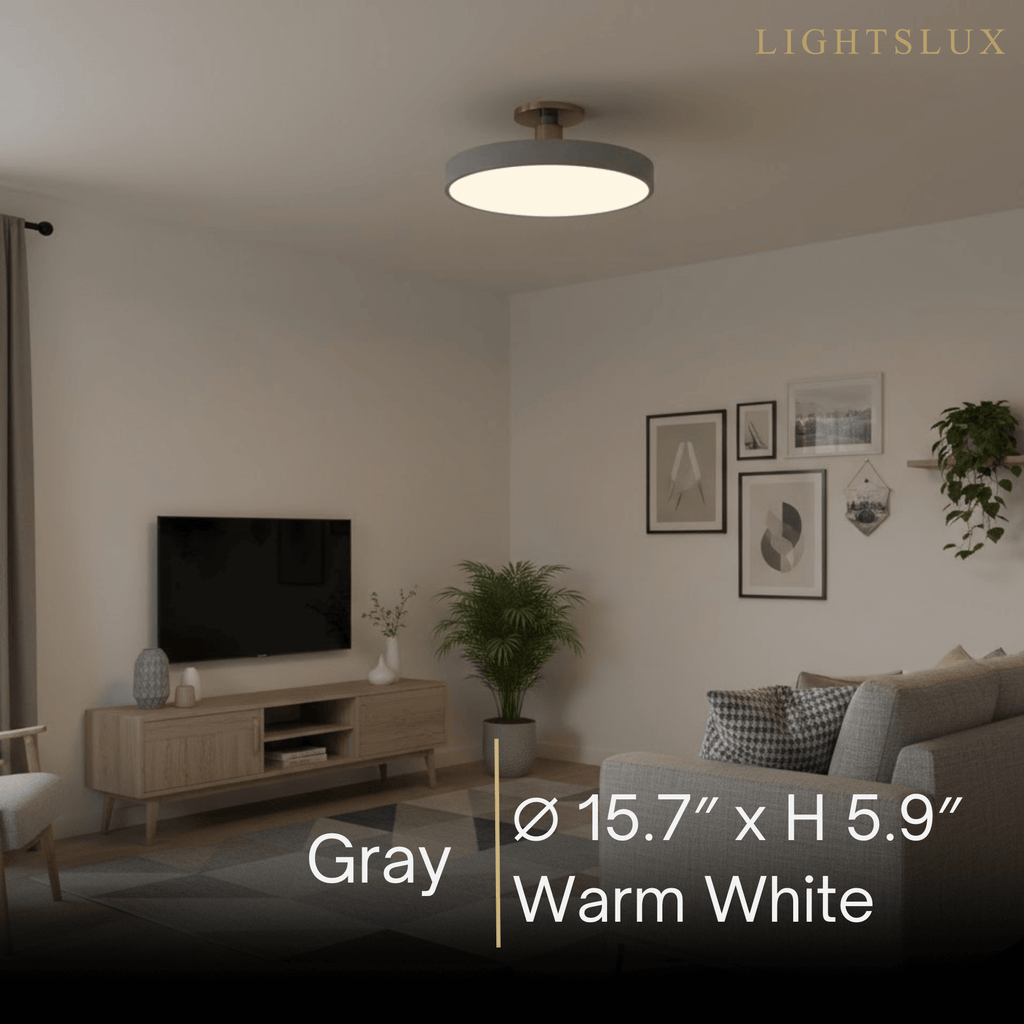 Modern Flush Mount Ceiling Light – Black and Gold LED Lamp for Living Room - Flindria