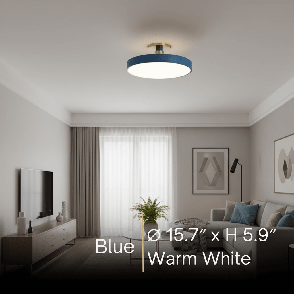 Modern Flush Mount Ceiling Light – Black and Gold LED Lamp for Living Room - Flindria