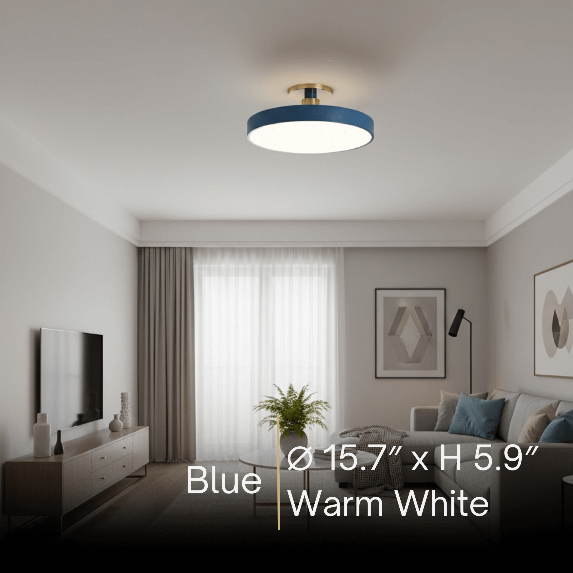 Modern Flush Mount Ceiling Light – Black and Gold LED Lamp for Living Room - Flindria