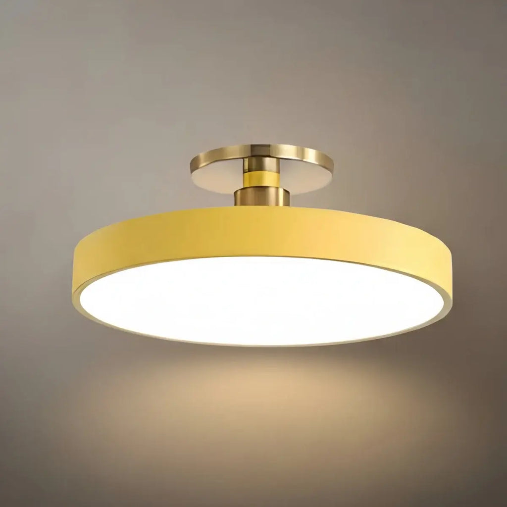 Modern Flush Mount Ceiling Light – Black and Gold LED Lamp for Living Room - Flindria